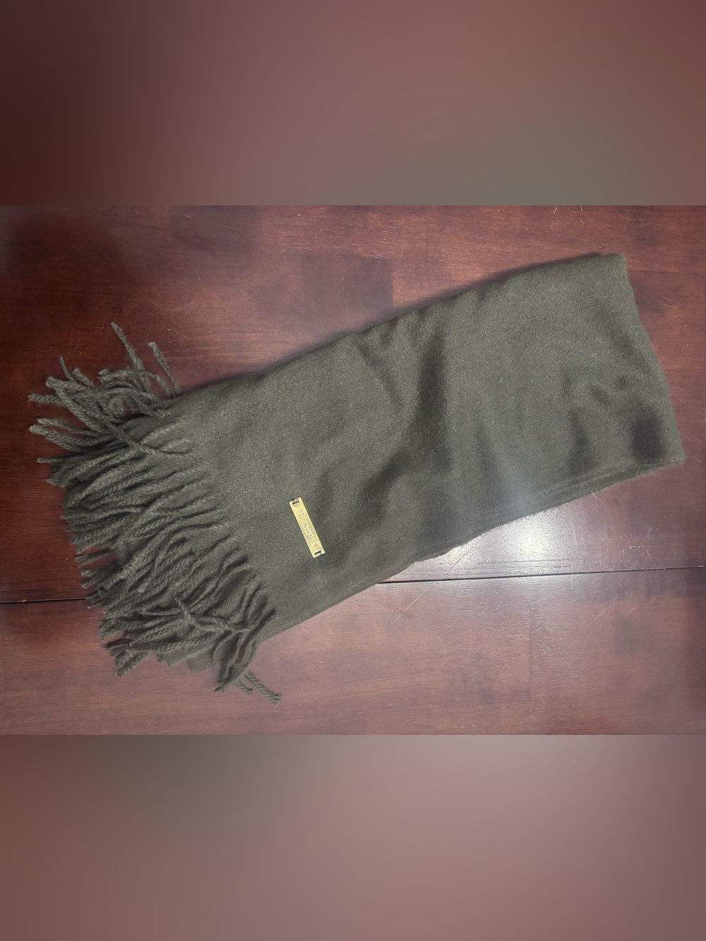 Katie Loxton London - Classic Olive Fringe Scarf